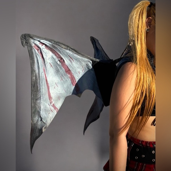 Costume Demon Devil Latex Wings Halloween Cosplay - Picture 1 of 11